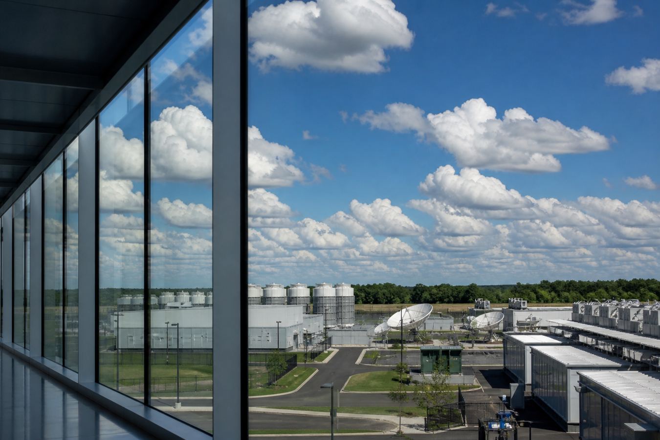 Cloud data-center campus under open sky